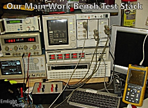 Emlight's main test bench equipment stack